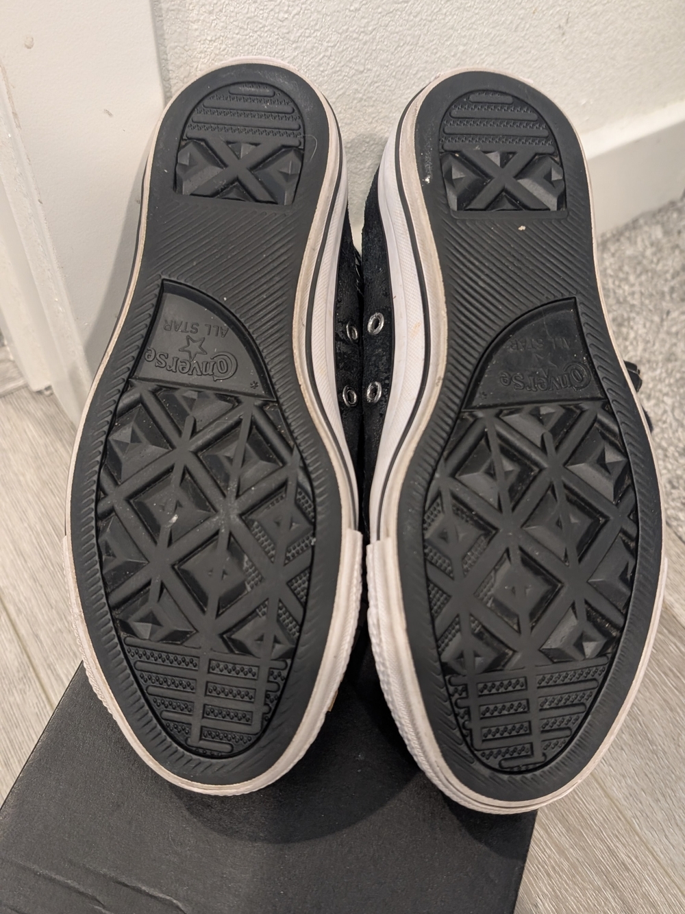 Converse Women’s Black High-Top Studded Sneakers - Picture 8 of 9